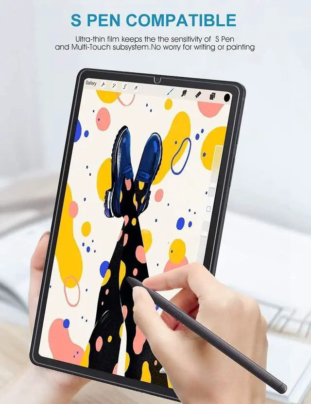 Alt view image 7 of 7 - [2 Pack] Screen Protector for Samsung Galaxy Tab S6 Lite 10.4 inch 2022/2020 SM-P610/P613/P615/P619, 9H Hardness Tempered Glass Film, S Pen Compatible/Face ID/Case Friendly