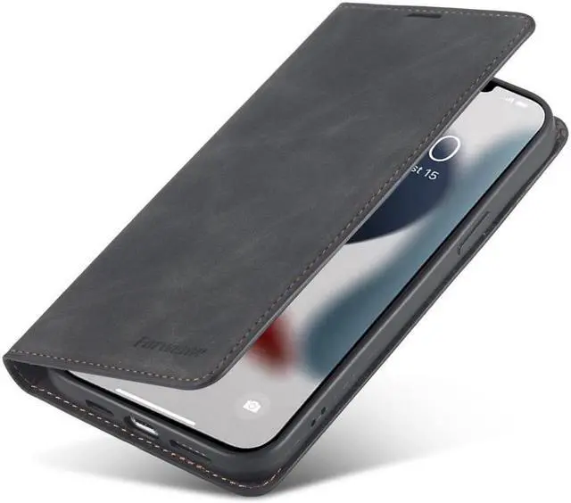 Alt view image 6 of 7 - Case for iPhone 15 Pro Max 6.7 inch Premium PU Leather Cover with Card Holder Kickstand Shockproof Flip Wallet Cover