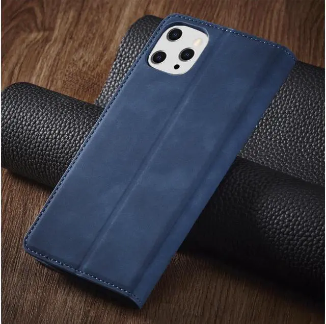 Alt view image 7 of 7 - Case for iPhone 15 Pro Max 6.7 inch Premium PU Leather Cover with Card Holder Kickstand Shockproof Flip Wallet Cover Blue
