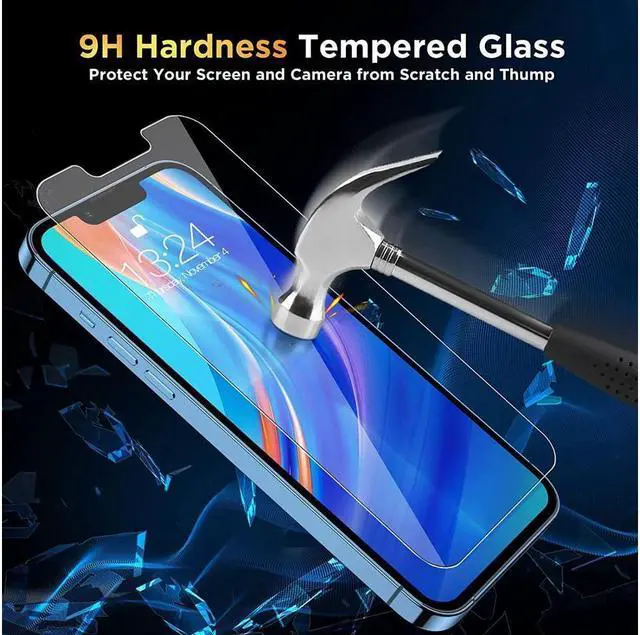 Alt view image 3 of 6 - [3+3 Pack] iPhone 15 Plus 6.7 Inch Screen Protector with Camera Lens Protector, 9H Shatterproof Tempered Glass Film with Easy Installation Frame, HD Clear Sensitive Full Coverage