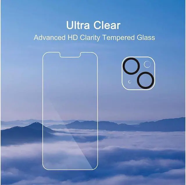Alt view image 6 of 6 - [3+3 Pack] iPhone 15 6.1 Inch Screen Protector with Camera Lens Protector, 9H Shatterproof Tempered Glass Film with Easy Installation Frame, HD Clear Sensitive Full Coverage