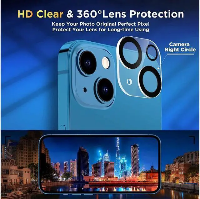 Alt view image 4 of 6 - [3+3 Pack] iPhone 15 6.1 Inch Screen Protector with Camera Lens Protector, 9H Shatterproof Tempered Glass Film with Easy Installation Frame, HD Clear Sensitive Full Coverage