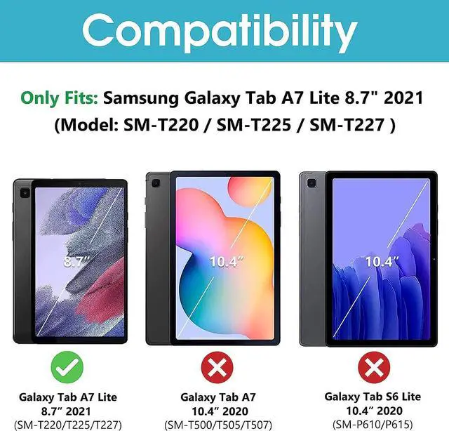 Alt view image 2 of 7 - [2 Pack] Galaxy Tab A7 Lite 8.7 Inch 2021 Screen Protectors SM-T220 T225 T227, Tempered Glass Screen Film Guard for Samsung Galaxy Tab A7 Lite 8.7" 2021 Release SM-T220 SM-T225 SM-T227