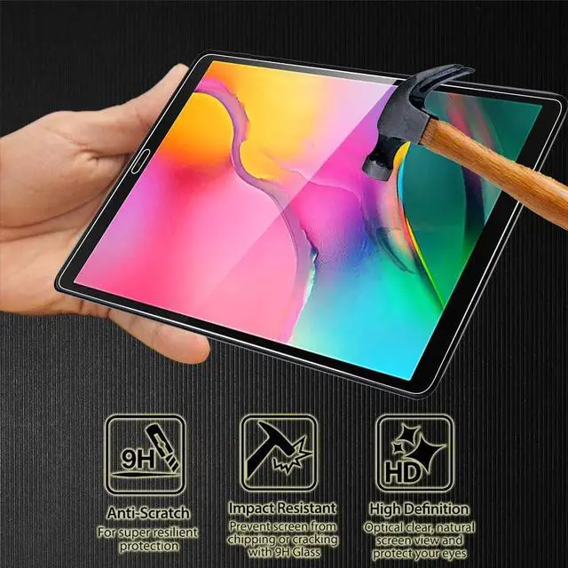 Alt view image 3 of 7 - [2-Pack] Screen Protector for Samsung Galaxy Tab A 10.1 inch 2019 SM-T510 T515 T517 Tempered Glass Screen Protector Film, Scratch Resistant