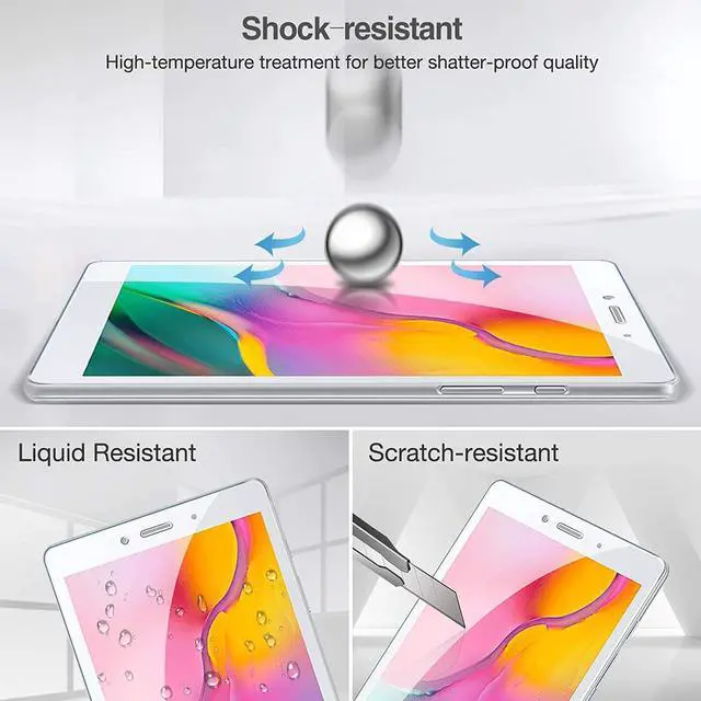 Alt view image 5 of 7 - [2-Pack] Screen Protector for Samsung Galaxy Tab A 8.0 inch 2019, SM-T290/T295/T297, Tempered Glass Film, Ultra Clear, Anti Scratch, Bubble Free