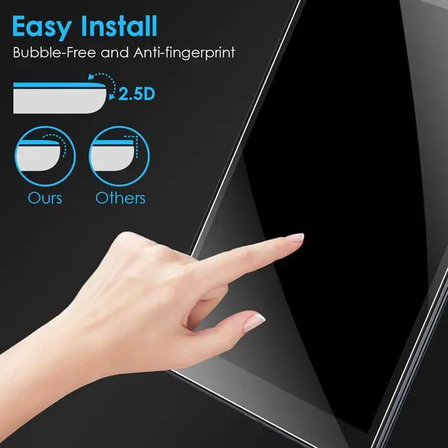 Alt view image 6 of 7 - [2-Pack] Screen Protector for Samsung Galaxy Tab A 8.0 inch 2019, SM-T290/T295/T297, Tempered Glass Film, Ultra Clear, Anti Scratch, Bubble Free