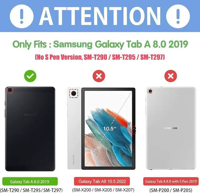 Alt view image 2 of 7 - [2-Pack] Screen Protector for Samsung Galaxy Tab A 8.0 inch 2019, SM-T290/T295/T297, Tempered Glass Film, Ultra Clear, Anti Scratch, Bubble Free