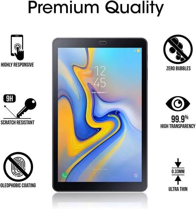 Alt view image 4 of 7 - [2-Pack] Screen Protector for Samsung Galaxy Tab A 10.5 inch 2018 SM-T590/SM-T595/SM-T597 Tempered Glass Screen Protector Film,Scratch Resistant