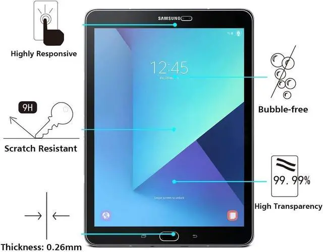 Alt view image 3 of 7 - [2-Pack] Screen Protector for Samsung Galaxy Tab S2 9.7 inch 2015 SM-T810 T813 T815 T817 T818 T819 Tempered Glass Screen Protector Film, S-Pen Compatible,Scratch Resistant