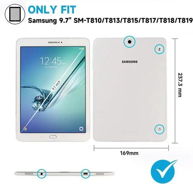 Alt view image 2 of 7 - [2-Pack] Screen Protector for Samsung Galaxy Tab S2 9.7 inch 2015 SM-T810 T813 T815 T817 T818 T819 Tempered Glass Screen Protector Film, S-Pen Compatible,Scratch Resistant