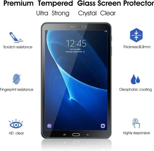 Alt view image 3 of 7 - [2-Pack] Screen Protector for Samsung Galaxy Tab A 10.1 inch 2016 (with S Pen Version) SM-T580 SM-T585 Tempered Glass Screen Protector Film, Scratch Resistant