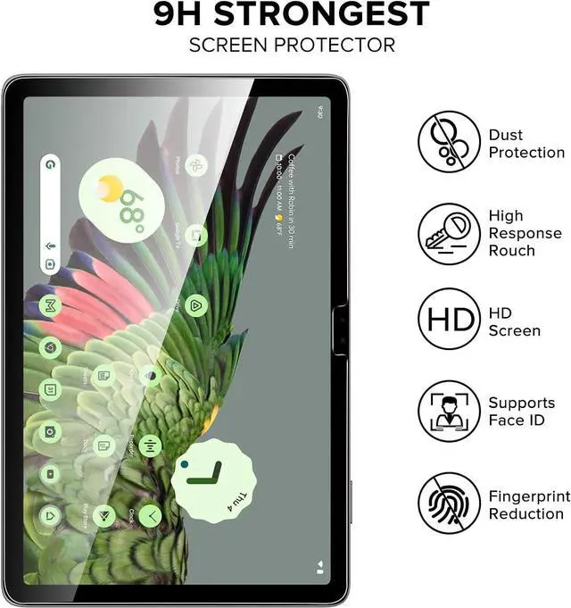 Alt view image 3 of 7 - [2-Pack] Screen Protector for Google Pixel Tablet 11 inch 2023 Tempered Glass Screen Protector Film, S Pen Compatible, Anti-Fingerprint, Anti-Scratch