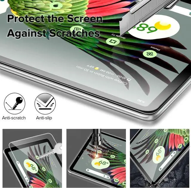Alt view image 5 of 7 - [2-Pack] Screen Protector for Google Pixel Tablet 11 inch 2023 Tempered Glass Screen Protector Film, S Pen Compatible, Anti-Fingerprint, Anti-Scratch