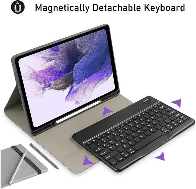 Alt view image 2 of 7 - Keyboard Case for Samsung Galaxy Tab S9 Ultra 14.6 Inch 2023 SM-X910 SM-X916B SM-X918U Smart Folio Cover with Pencil Holder, Magnetic Detachable Wireless Bluetooth Keyboard