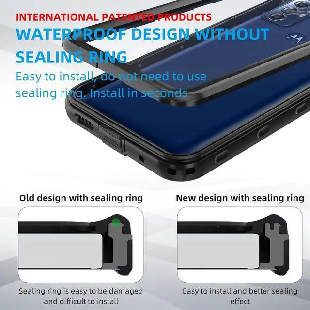 Alt view image 3 of 7 - for Motorola Moto G Play 2023 Phone Case with Built-in Screen Protector, Waterproof Case Rugged Full Body Underwater Dustproof Shockproof Drop Proof Protective Cover for Motorola G Play 2023