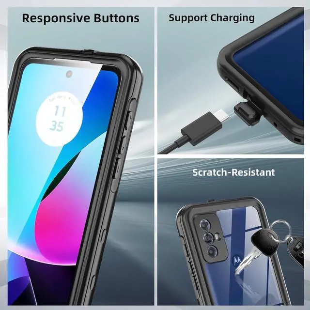Alt view image 5 of 7 - for Motorola Moto G Play 2023 Phone Case with Built-in Screen Protector, Waterproof Case Rugged Full Body Underwater Dustproof Shockproof Drop Proof Protective Cover for Motorola G Play 2023