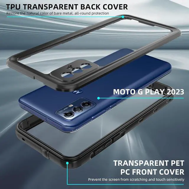 Alt view image 4 of 7 - for Motorola Moto G Play 2023 Phone Case with Built-in Screen Protector, Waterproof Case Rugged Full Body Underwater Dustproof Shockproof Drop Proof Protective Cover for Motorola G Play 2023