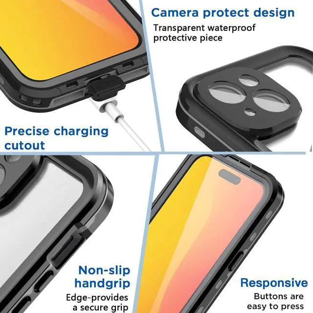 Alt view image 5 of 7 - Waterproof Case for iPhone 15 6.1 inch with MagSafe Snowproof, Dustproof and Shockproof, IP68 Certified Full Body Protection Fully Sealed Underwater Cover for iPhone 15 6.1"