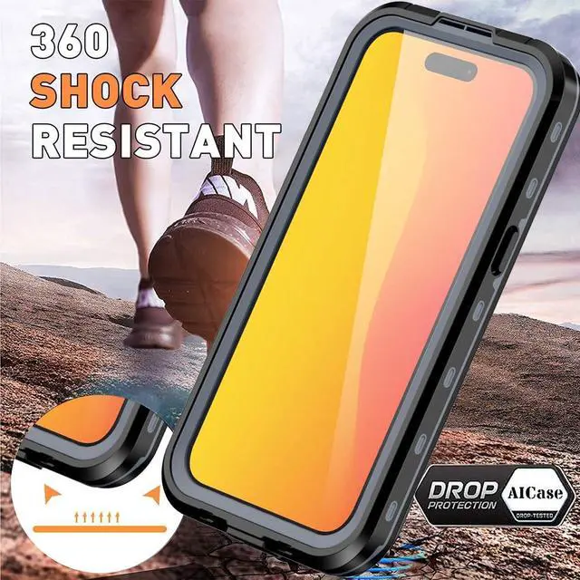 Alt view image 6 of 7 - Waterproof Case for iPhone 15 6.1 inch with MagSafe Snowproof, Dustproof and Shockproof, IP68 Certified Full Body Protection Fully Sealed Underwater Cover for iPhone 15 6.1"