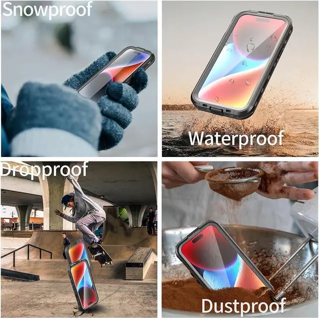 Alt view image 7 of 7 - Waterproof Case for iPhone 15 6.1 inch with MagSafe Snowproof, Dustproof and Shockproof, IP68 Certified Full Body Protection Fully Sealed Underwater Cover for iPhone 15 6.1"