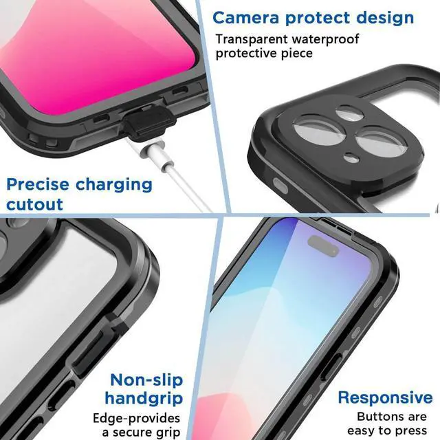Alt view image 5 of 7 - Waterproof Case for iPhone 15 Plus 6.7 inch with MagSafe Snowproof, Dustproof and Shockproof, IP68 Certified Full Body Protection Fully Sealed Underwater Cover for iPhone 15 Plus 6.7"