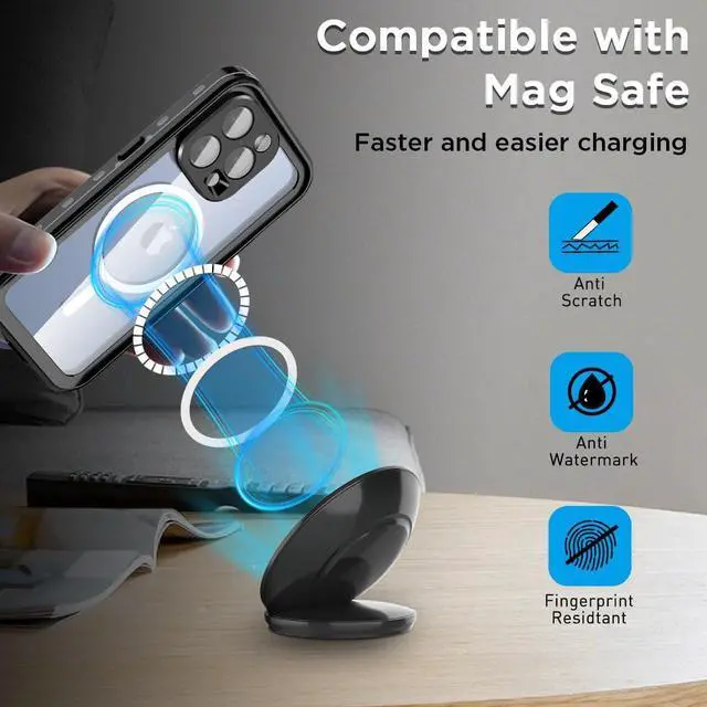 Alt view image 2 of 7 - Waterproof Case for iPhone 15 Pro 6.1 inch with MagSafe Snowproof, Dustproof and Shockproof, IP68 Certified Full Body Protection Fully Sealed Underwater Cover for iPhone 15 Pro 6.1"