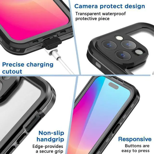 Alt view image 4 of 7 - Waterproof Case for iPhone 15 Pro 6.1 inch with MagSafe Snowproof, Dustproof and Shockproof, IP68 Certified Full Body Protection Fully Sealed Underwater Cover for iPhone 15 Pro 6.1"