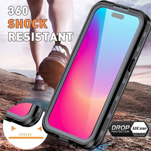 Alt view image 7 of 7 - Waterproof Case for iPhone 15 Pro 6.1 inch with MagSafe Snowproof, Dustproof and Shockproof, IP68 Certified Full Body Protection Fully Sealed Underwater Cover for iPhone 15 Pro 6.1"