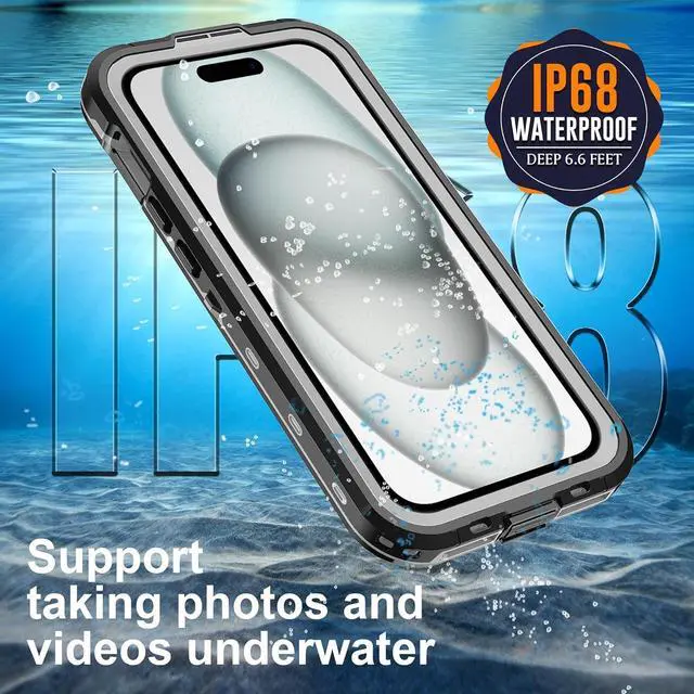 Alt view image 4 of 7 - for iPhone 15 Plus 6.7 inch Waterproof Case Magnetic, [Compatible with MagSafe][with Screen Protector][IP68 Underwater][15FT Military Dropproof][Dustproof] Phone Cover for iPhone 15 Plus 6.7"