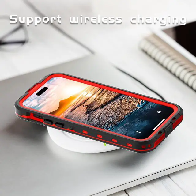 Alt view image 5 of 7 - for iPhone 15 Plus 6.7 inch Waterproof Case Magnetic, [Compatible with MagSafe][with Screen Protector][IP68 Underwater][15FT Military Dropproof][Dustproof] Phone Cover for iPhone 15 Plus 6.7" Red