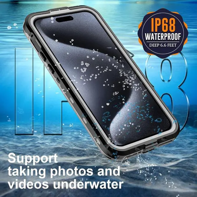 Alt view image 4 of 7 - for iPhone 15 Pro 6.1 inch Waterproof Case Magnetic, [Compatible with MagSafe][with Screen Protector][IP68 Underwater][15FT Military Dropproof][Dustproof] Phone Cover for iPhone 15 Pro 6.1"
