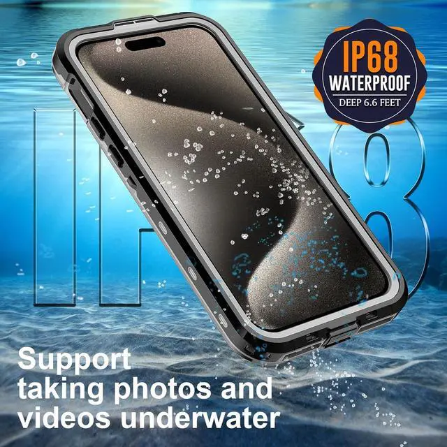 Alt view image 4 of 7 - for iPhone 15 Pro Max 6.7 inch Waterproof Case Magnetic, [Compatible with MagSafe][with Screen Protector][IP68 Underwater][Dustproof] Phone Cover for iPhone 15 Pro Max 6.7"