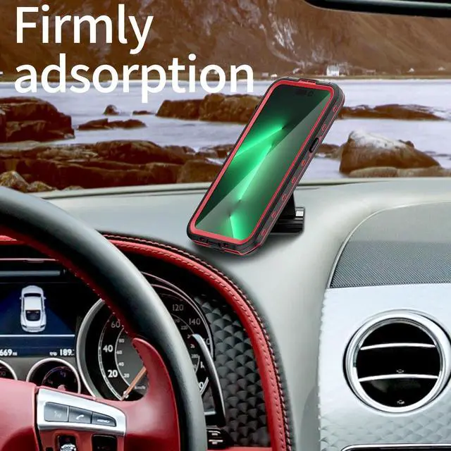 Alt view image 5 of 7 - for iPhone 15 Pro Max 6.7 inch Waterproof Case Magnetic, [Compatible with MagSafe][with Screen Protector][IP68 Underwater][Dustproof] Phone Cover for iPhone 15 Pro Max 6.7" Red