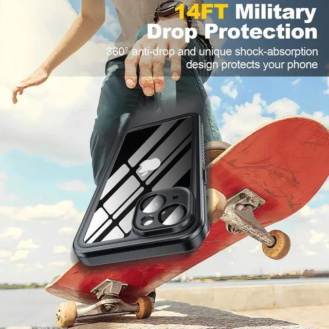 Alt view image 4 of 7 - for iPhone 15 Case Waterproof, Built-in Screen & Lens Protector [14 FT Military Drop Proof] [Full Body Shockproof] [Dustproof] [IP68 Underwater] Phone Case for iPhone 15 6.1 inch