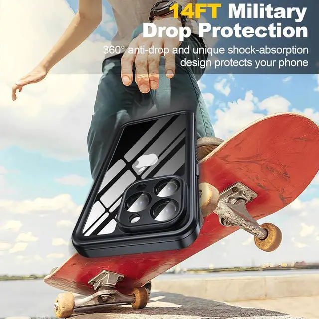 Alt view image 4 of 7 - for iPhone 15 Pro Case Waterproof, Built-in Screen & Lens Protector [14 FT Military Drop Proof] [Full Body Shockproof] [Dustproof] [IP68 Underwater] Phone Case for iPhone 15 Pro 6.1 inch