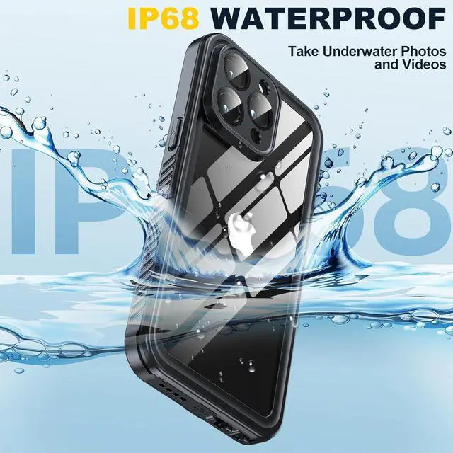 Alt view image 3 of 7 - for iPhone 15 Pro Max Case Waterproof, Built-in Screen & Lens Protector [14 FT Military Drop Proof] [Shockproof] [Dustproof] [IP68 Underwater] Phone Case for iPhone 15 Pro Max 6.7 inch