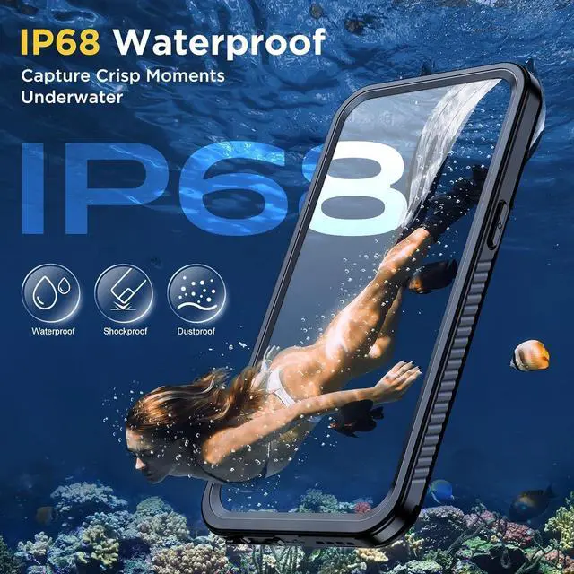 Alt view image 2 of 7 - for iPhone 15 Pro Max Case Waterproof, Shockproof [IP68 Waterproof] [Built-in Screen & Lens Protector] [Dustproof] Full Body Heavy Duty Rugged Protective Cover For iPhone 15 Pro Max 6.7 inch Black