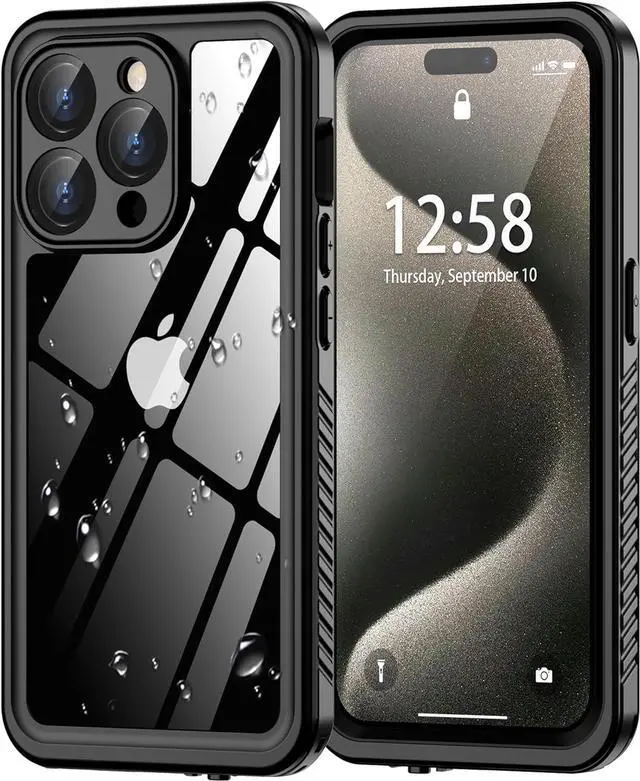 Main image of for iPhone 15 Pro Max Case Waterproof, Shockproof [IP68 Waterproof] [Built-in Screen & Lens Protector] [Dustproof] Full Body Heavy Duty Rugged Protective Cover For iPhone 15 Pro Max 6.7 inch Black
