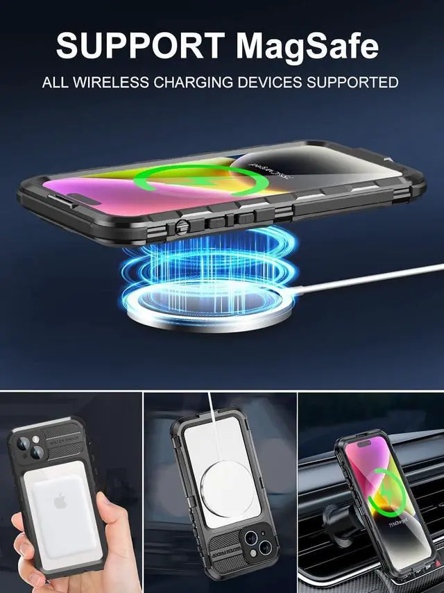 Alt view image 5 of 7 - Waterproof Case for iPhone 15 Plus 6.7 inch, Built-in Screen Protector, [IP68 Water Proof] [14FT Military Grade Shockproof] Metal Full Body Aluminum Protective Drop Protection Cover for iPhone 15 Plus