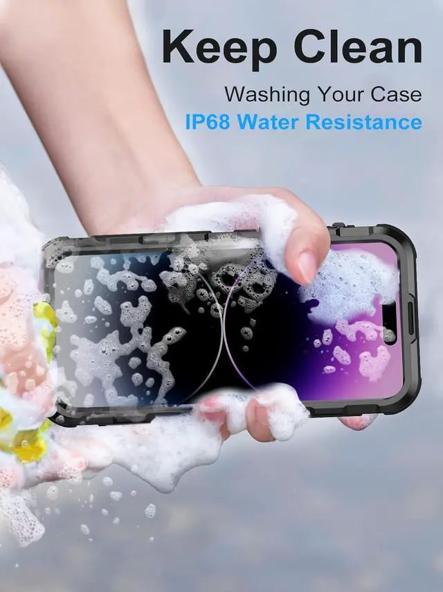 Alt view image 7 of 7 - Waterproof Case for iPhone 15 Pro Max 6.7 inch, Built-in [Screen Protector] [IP68 Water Proof] [14FT Military Grade Shockproof], Metal Full Body Aluminum Protective Drop Protection Cover