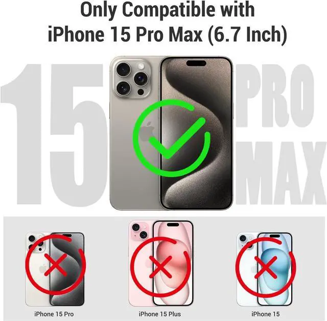 Alt view image 2 of 7 - Waterproof Case for iPhone 15 Pro Max 6.7 inch, Built-in [Screen Protector] [IP68 Water Proof] [14FT Military Grade Shockproof], Metal Full Body Aluminum Protective Drop Protection Cover