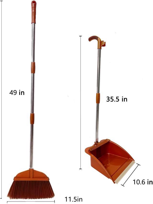 Broom and Dustpan Set for Home, Long Handle Upright Standing Dustpan and  Broom Combo with Cleaning Teeth for Indoor Outdoor - China Broomsticks and  Plastic Broom price