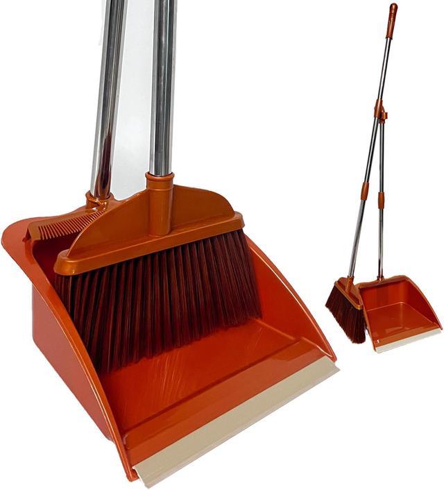 Home Kitchen Office Lobby Outdoors Upright Broom and Dustpan Set