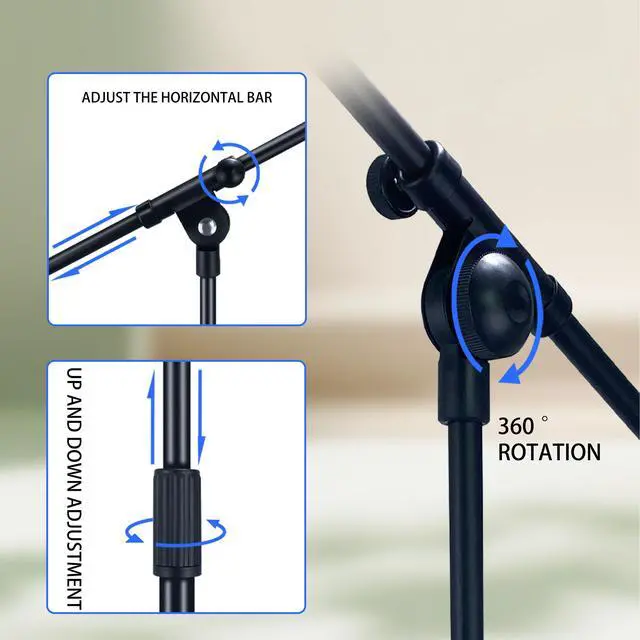 Alt view image 3 of 7 - Adjustable microphone stand, suitable for guitar and drum performances.