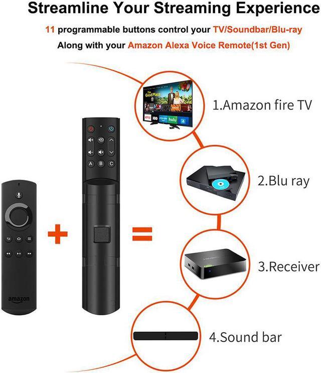 Alt view image 2 of 7 - SofaBaton F2 Universal Remote Control Attachment for Amazon Fire TV Streaming Player with Power Volume and Mute Buttons