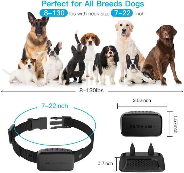 Alt view image 5 of 5 - Dr.Trainer T1s Dog Shock Collar with Remote, Rechargeable Dog Training Collar with 3 Modes, Up to 2300ft Remote Range