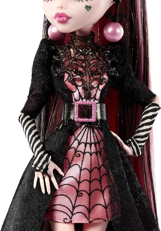 Alt view image 5 of 6 - Monster High Draculaura Doll, Special Howliday Edition, Pink and Black Gown, High Fashion, Holiday Collection, Gifts for Girls and Boys