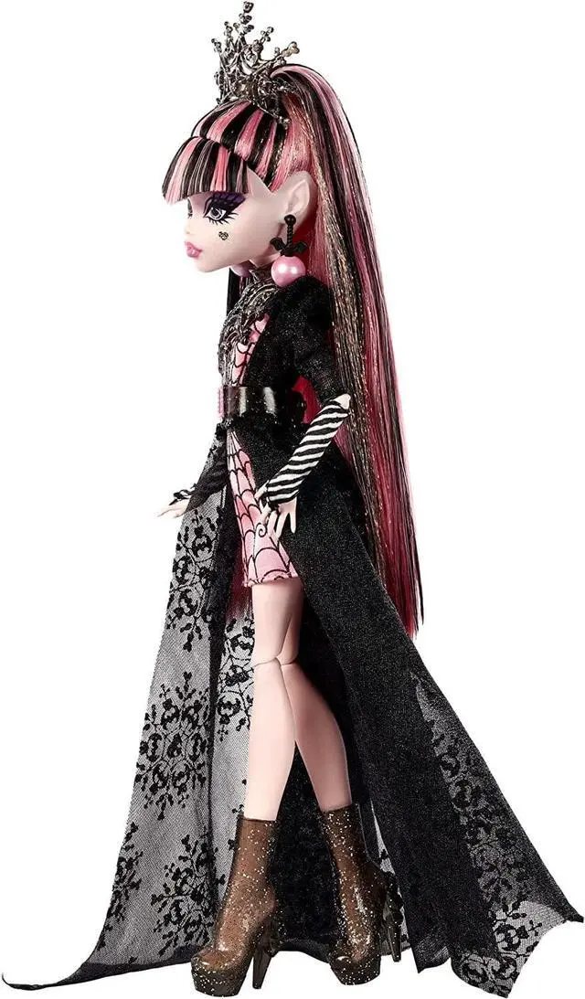 Alt view image 4 of 6 - Monster High Draculaura Doll, Special Howliday Edition, Pink and Black Gown, High Fashion, Holiday Collection, Gifts for Girls and Boys