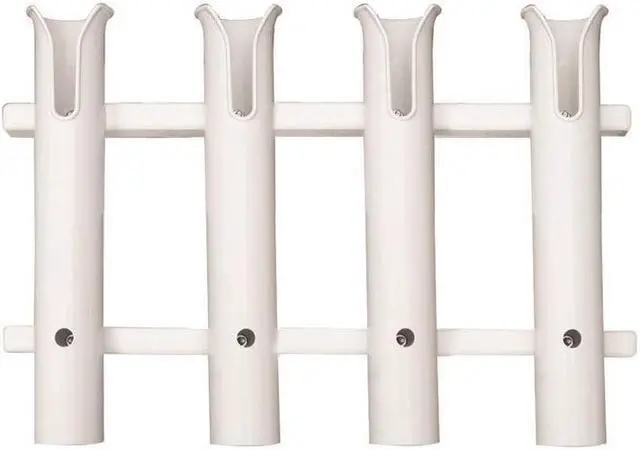 Alt view image 7 of 7 - Taco P03-064W Delux Rod Holder/Tackle Rack, 4-Rod, Polyethylene, White