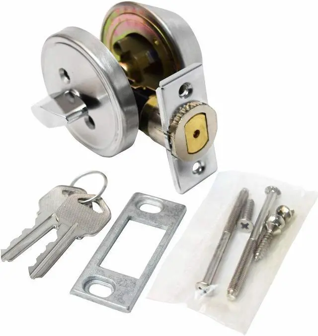 Alt view image 8 of 8 - VALTERRA PRODUCTS L32CS3008 Valterra L32CS3008 Stainless Steel Single Cylinder Deadbolt - 5/8" Latch